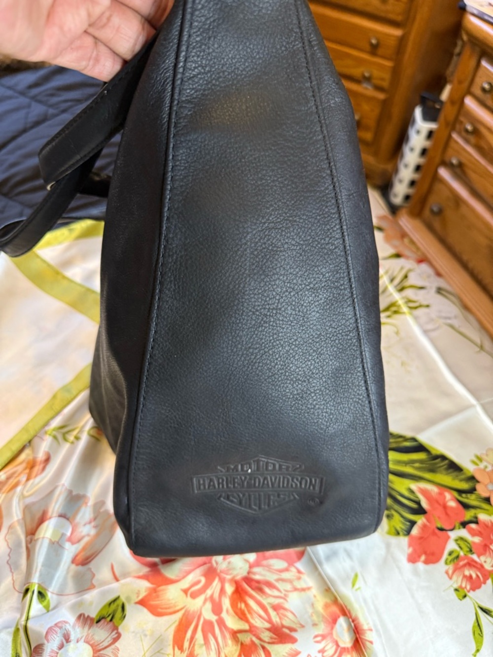 Harley-Davidson Black Leather Hobo Shoulder Bag